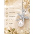 thumbnail image 4 of TANGPOET 925 Sterling Silver White Pearl Dragonfly Necklace for Women, 4 of 5