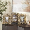 thumbnail image 4 of DecMode 4" x 6" Handmade Intricate Carved Brass Scroll Photo Frame (3 Count), 4 of 19