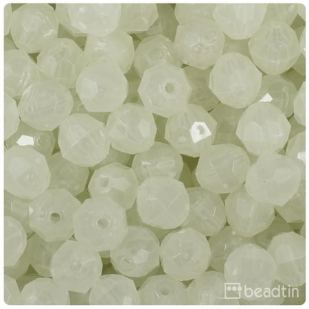 - BeadTin Night Glow-in-the-Dark 12mm Faceted Round Craft Beads (150pcs)