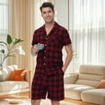 thumbnail image 5 of Yunbao Mens Cotton Pajama Sets Short Sleeve Sleepwear Button Down Loungewear Pjs with Pockets, 5 of 6