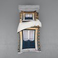 thumbnail image 2 of Ambesonne Rustic Bedding Set 4 Pcs, Vintage Window Rural, Queen, Teal Orange, 2 of 3