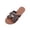 Coffee, variant on Summer Slippers Women Color Matching Round Head Fashion Metal Design Flat Casual Sandals Comfortable Outdoor Beach Daily Shoes, Black, 40