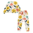 thumbnail image 5 of Yuyamidu Colorful Flower Women's Pajama Sets Long Sleeve Nightwear Floral Daily Wear Shirts Pants with Pockets Jogger Set 2 Piece Soft Crewneck Sleep Wear Size 2XL, 5 of 7