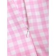 thumbnail image 5 of Pink Gingham Square Neck Flared Midi Dress With Bow Waist, 5 of 5