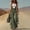 Green, variant on MORTTIC Women's Solid Color Fringe Wide-Leg Jumpsuit Western Style Overall with Pockets And Adjustable Straps Button Dark Red，S