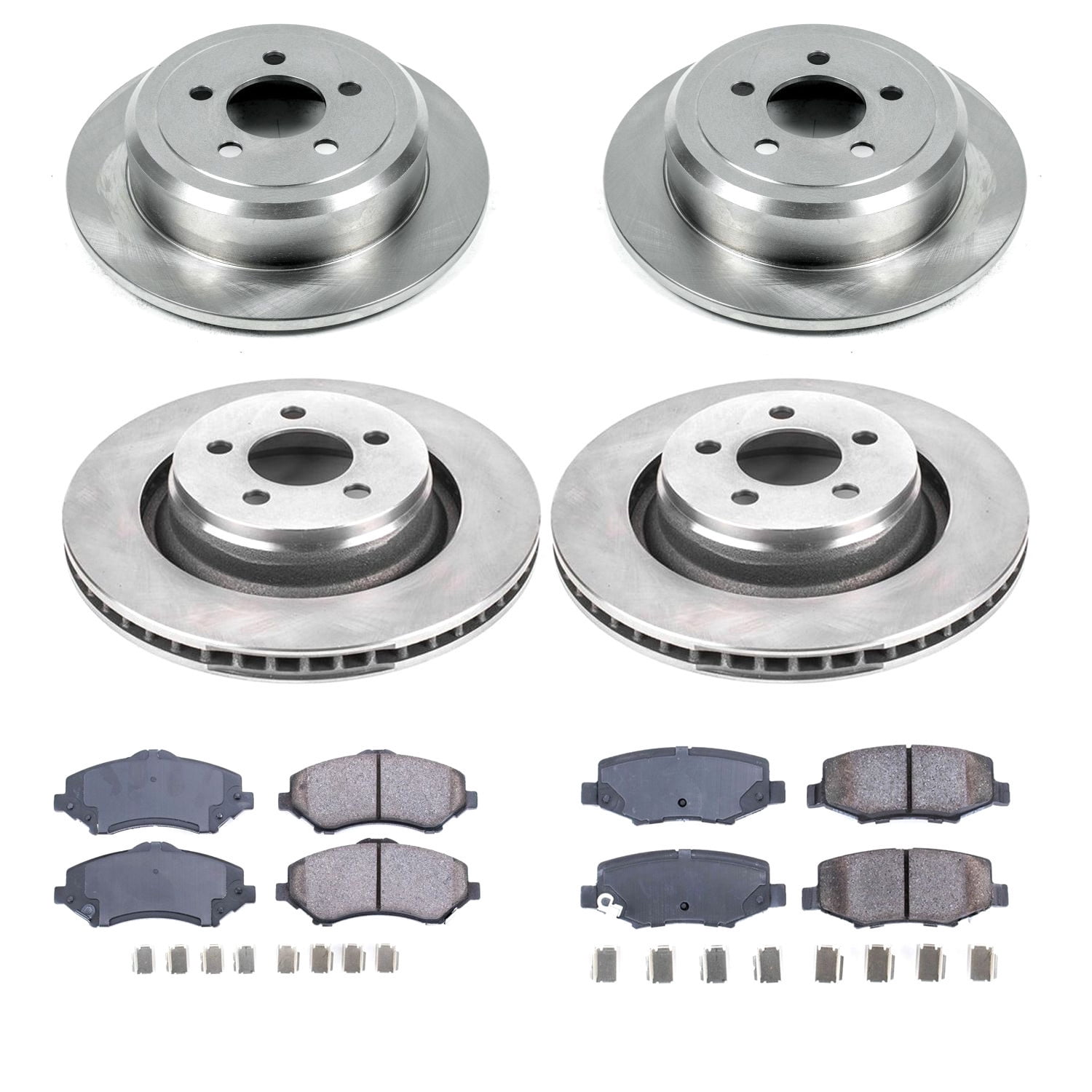 PowerStop Front and Rear Stock Replacement Brake Pad and Rotor Kit Fits: DODGE JEEP Select Models KOE6396
