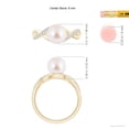 thumbnail image 5 of ANGARA Japanese Akoya Cultured Pearl Criss Cross Shank Engagement Ring in 14K Yellow Gold for Women | June Birthstone, Birthday, Anniversary, Jewelry Gift for Women | Pearl Ring, 5 of 9