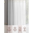 thumbnail image 6 of Bohemian Ethnic Sheer Curtains 96 Inches Long 2 Panels Brown Lines Linen Texture Light Filtering Semi Sheer Window Curtains Drapes for Bedroom Living Room 52"x96", 6 of 7