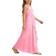 thumbnail image 5 of RMGVDSD Girl's Formal Dresses Girls A-Line Halter Dress Junior Bridesmaid Flower Girl Flowy Chiffon Maxi Dresses Wedding Party Pageant Gown 5-6 Years, 5 of 6