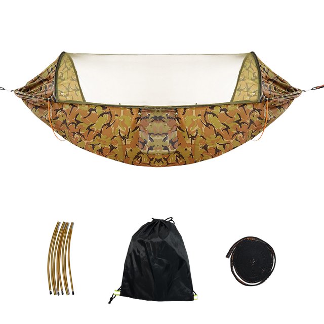Hamaca de red al aire libre con cama colgante libre de mosquitos para cazar, acampar, dormir, columpio Wmkox8yii jkg1669