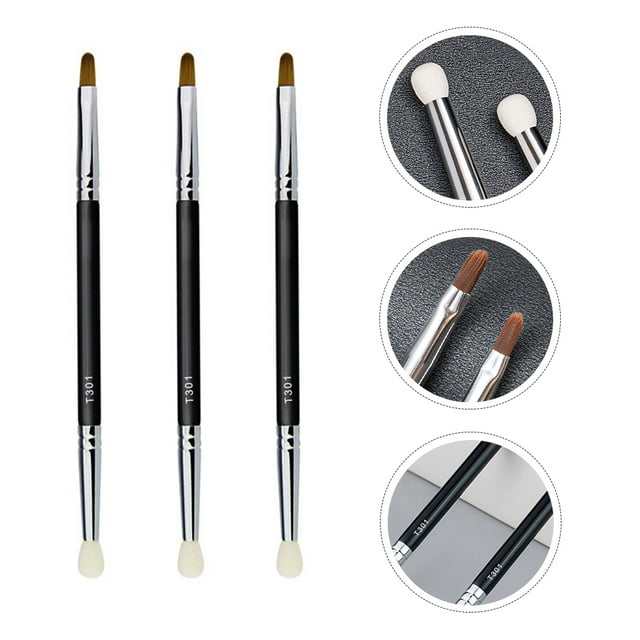 unbranded 3Ud Brochas Doble Para Concealer Y Delineador Negro Cepillo Práctico