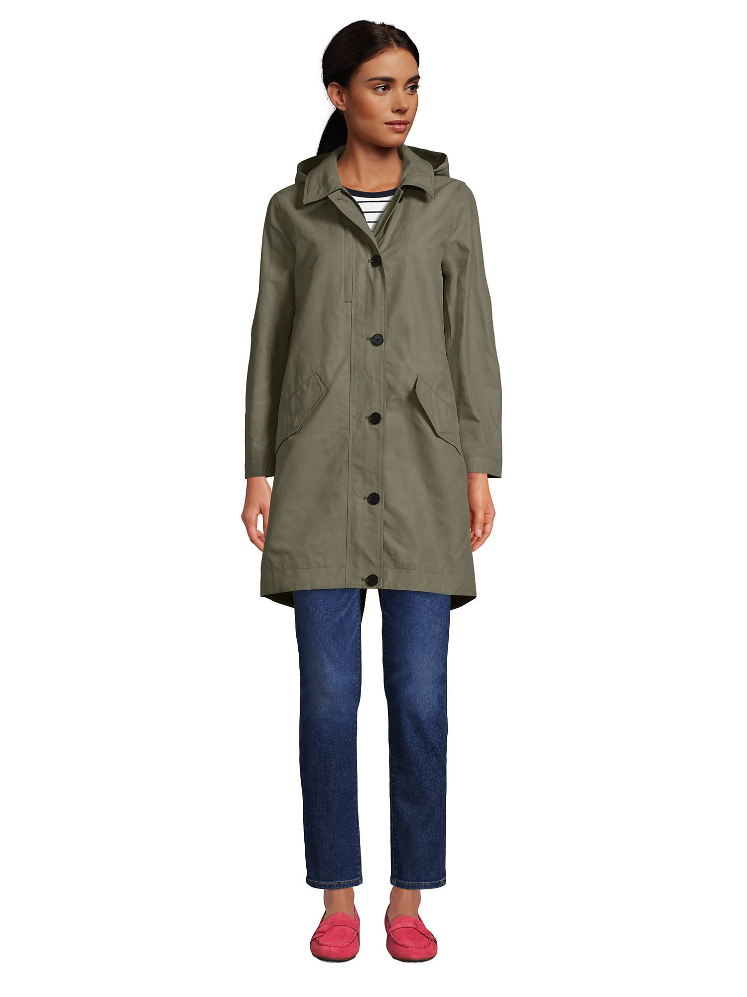 Lands' End Women's Waxed Cotton Trench Coat