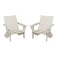 thumbnail image 2 of WestinTrends Riviera Outdoor HDPE Modern Adirondack Chair with Cup Holder (Set of 2), Sand, 2 of 11