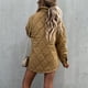 thumbnail image 4 of Chaquetas para mujer, ropa de invierno, abrigo de algodón de cuero con solapa cálida de talla grande, chaqueta con botones de manga larga Odeerbi  ODB-3, 4 of 7