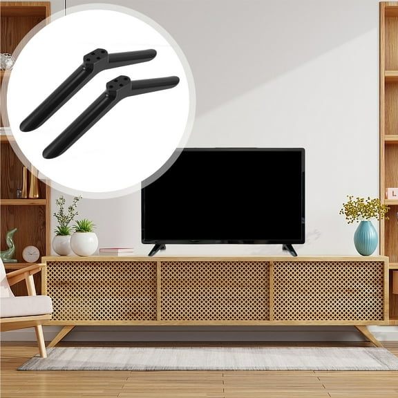 2pcs TV Stand Legs 40 Inch TV Base Black Plastic TV Stand Replacement Flat Screen TV Holder For Living Room Or Bedroom
