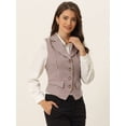 thumbnail image 3 of Chaleco a Cuadros Allegra K para Mujer Cuello de Solapa Muescas Vintage Rosa XS, 3 of 5