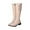 Beige, variant on Faux Suede Rider Boot Vintage Western Cowgirl Knee Length Riding Boots Pull On Fall Winter Bootie with Side Zipper