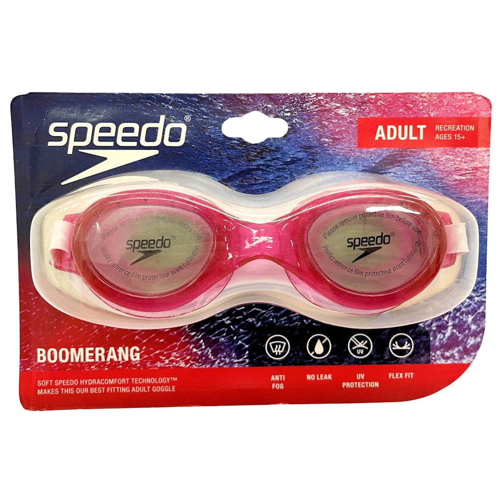 Speedo Adult Ages 15 Boomerang Goggles Black Flex Fit for sale online 