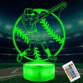 thumbnail image 1 of Luz nocturna OkiyID Baseball 3D Illusion Lámpara de 16 colores con mando a distancia, 1 of 7
