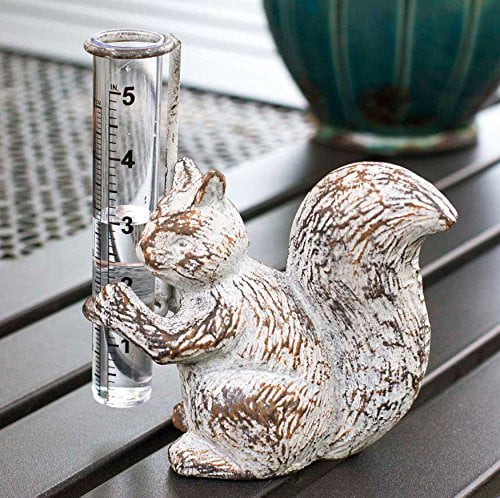Cast Iron Squirrel Rain Gauge Vase Statuary by ITGAM Products