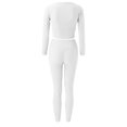 thumbnail image 4 of DHFJKG Womens Workout Set 2 Piece Yoga Tracksuit Seamless Long Sleeve Crop Top Leggings Tummy Control Sportwear Gym Outfits, 4 of 4