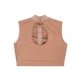 thumbnail image 4 of YiZYiF Kids Girls Lyrical Dance Crop Top Mock Neck Sleeveless Rhinestones Dancing Vests Tank Tops Dusty Pink 10, 4 of 6