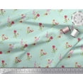 thumbnail image 2 of Soimoi Green Japan Crepe Satin Fabric Clover Leaves Floral Printed Craft Fabric by the Yard 44 Inch Wide, 2 of 3