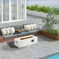 thumbnail image 6 of AVAWING 42" Patio Propane Fire Pit Table, 50,000 BTU Rectangle Concrete Fire Pit Table, White, 6 of 7
