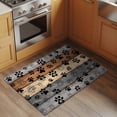 thumbnail image 3 of Haze Blue Brown Bathroom Rug Washable 2x3 Entryway Rug Non Slip Rustic Farmhouse Dog Paw Vintage Front Door Mat Low Pile Indoor Doormat Throw Floor Carpet for Kitchen Bedroom Entrance, 3 of 8