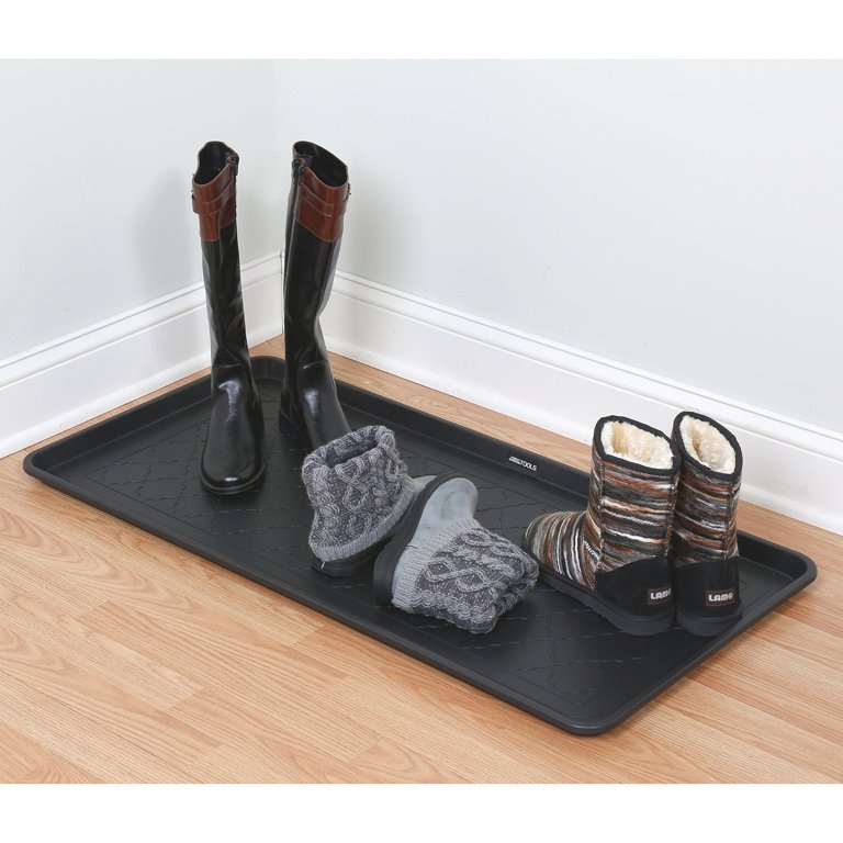 Great Working Tools Boot Trays for Entryway, Set of 2 Heavy Duty Shoe Trays All Season Muddy Mats Wet Shoe Tray Snow Boot Tray - Brown, 23.75 x