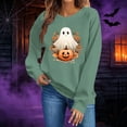 thumbnail image 3 of Trikvn Women's Vintage Fall Sweatshirts Halloween Ghost Pumpkin Print Pullover Tops Long Sleeve Crewneck Casual Activewear Loose Fit Holiday Graphic Shirts, 3 of 5