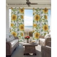 thumbnail image 6 of Sunflower Blackout Curtains for Bedroom Living Room Darkening Curtains 84 Inch Length 2 Panels Set Watercolor Summer Botanical Pastoral Window Curtain Window Treatment Grommet Drapes 42"x84", 6 of 9