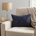 thumbnail image 3 of Mainstays Dynasty Oblong 3 Button Decorative Throw Pillow, 14" x 20", Indigo, 3 of 3