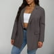 thumbnail image 2 of Sudaderas con capucha para mujer,Blazer informal para mujer, liso, con botones en la parte delantera, manga larga y bolsillos, poliéster, para el trabajo o el hogar, sopatenor, 2 of 9