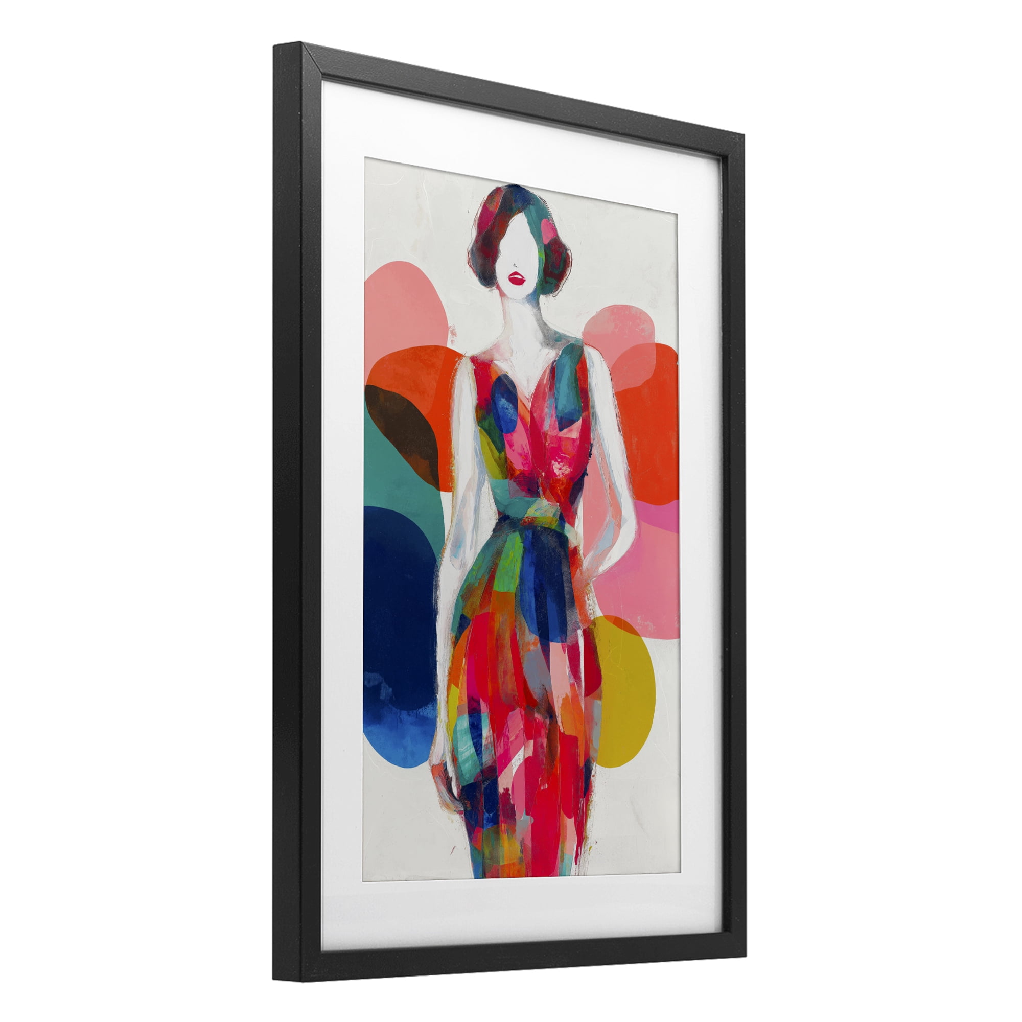 Stupell Industries Deco Fashion Woman Black Framed Print Under Glass, design by Chromatic Storm Studio