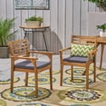 thumbnail image 2 of GDF Studio Nicola Patio Dining Chairs, Acacia Wood and Outdoor Cushions, Teak and Dark Gray, Set of 2, 2 of 6