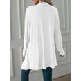 thumbnail image 2 of Mengpipi Women's Basic Casual Lightweight Long Sleeve Drape Open Front Cardigan, White-S(4-6), 2 of 7