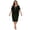 Black, variant on Women's Plus Size Chiffon Capelet Overlay Bodycon Dress, Elegant V-Neck Party Gown, Rhinestone Embellished Evening Wedding Guest Cocktail Dress