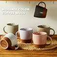 thumbnail image 2 of Morandi - Juego de 6 tazas de café de cerámica de color, tazas de café con asa, taza de latte, ideal para té, chocolate caliente, 2 of 4