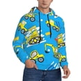 thumbnail image 2 of Honeii Cute Car Cartoon Pattern Mens Hoodies Men's Loose Sleeve Sweatshirt,Pullover Hooded Sweatshirt for Men,Essentials Hoodie-Small, 2 of 7