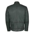 thumbnail image 3 of Skylinewears Mens Motorbike Leather Jacket Vintage Long Sleeve Stand Collar Real Leather Jackets Green Char, 3 of 7