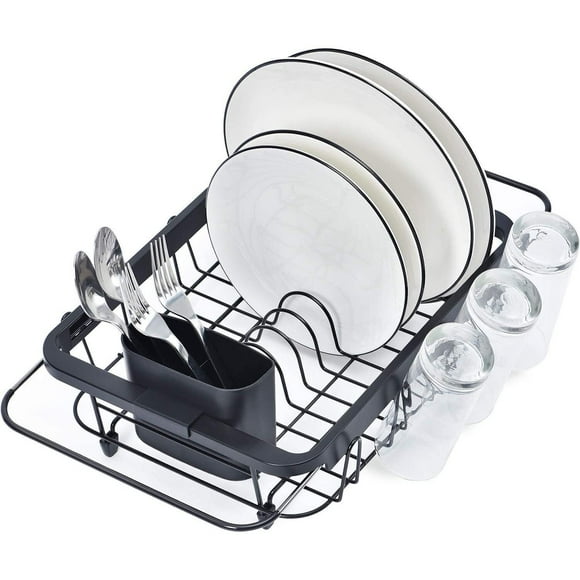 KK KINGRACK Dish Drying Rack, Over Sink Dish Rack, Kitchen Counter Accessory, 14.37"L x5.12"W x12.20"H, Black