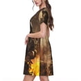 thumbnail image 2 of Disketp Apocalyptic Skull Soldier para Vestido de Manga Corta para Mujeres, Vestidos de Verano para Mujeres, Casual y Holgado para la Playa, 2 of 6