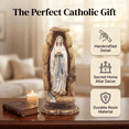 thumbnail image 3 of 12.5 Inch Our Lady of Lourdes Virgin Mary Statue, Resin Catholic Religious Figurine with Grotto, Christian Prayer Room Decor for Home, Shelf, Tabletop and Faith Gift, 3 of 8