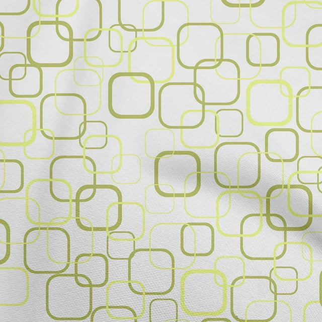oneOone Cotton Flex Green Fabric Geometric Craft Projects Decor Fabric Printed By The Yard 40 Inch Wide