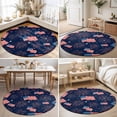 thumbnail image 4 of Small Round Rug 3Ft, 4th of July Non-Slip Washable Circle Rugs Carpet, Independent Day American Flag Stars Red Blue Indoor Outdoor Rug Floor Mats Throw Runner for Bedroom Living Room Bathroom, 4 of 8