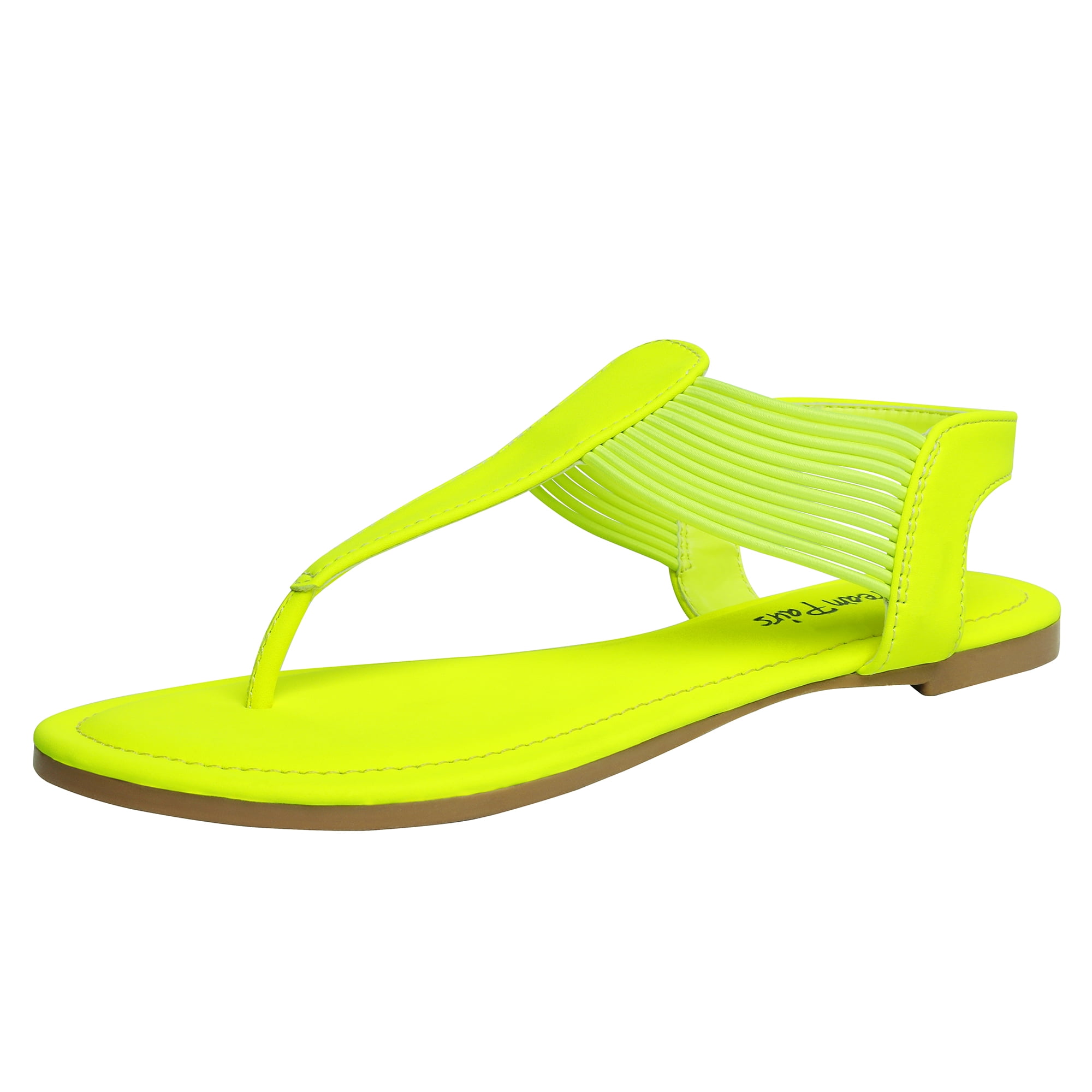 neon sandals flat