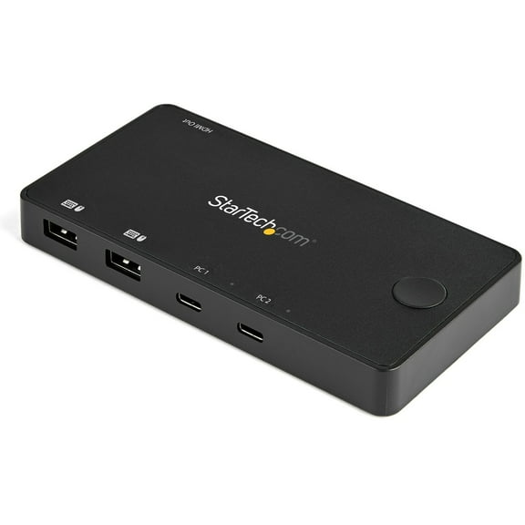StarTech.com 2 Port USB C KVM Switch, Black