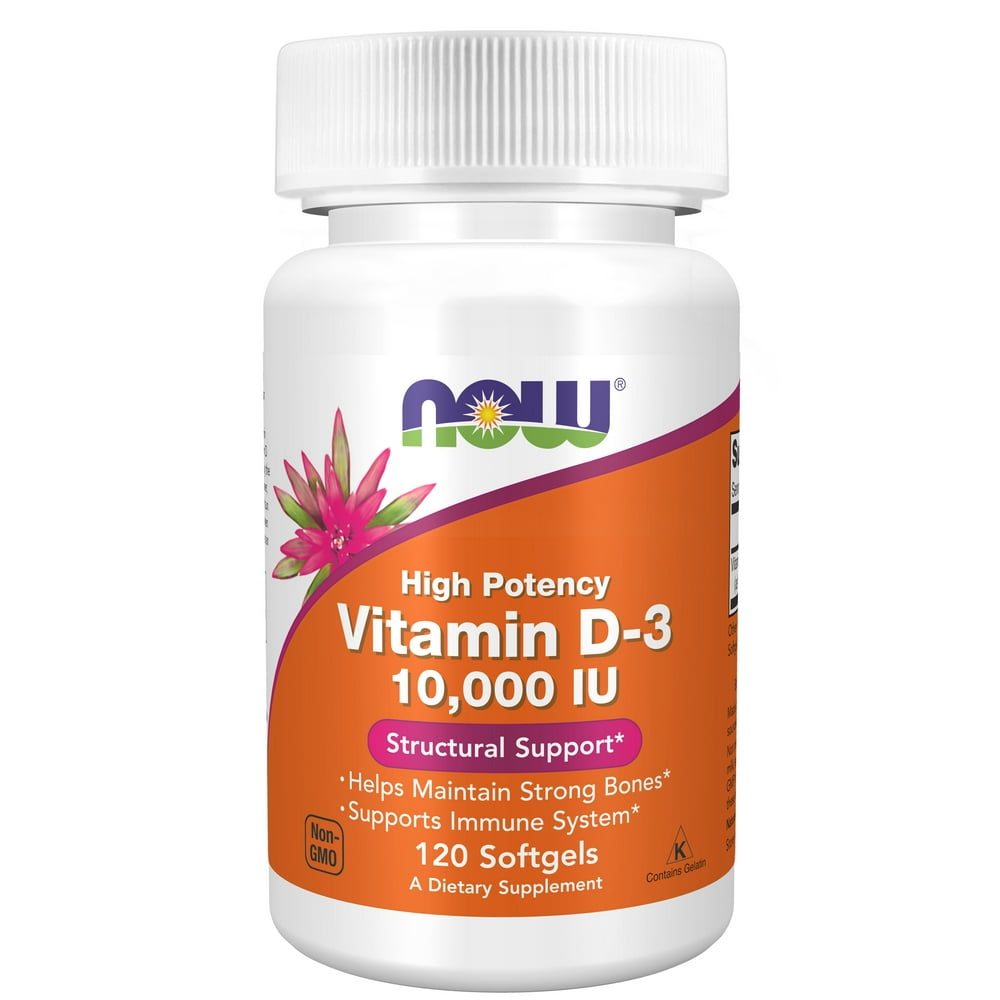 NOW Supplements, Vitamin D-3 10,000 IU, Highest Potency, Structural