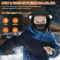 thumbnail image 2 of Kids Winter Thermal Fleece Balaclava, Novelty Animal Face Cover Ski Mask, Multifunctional Windproof Adjustable Warm Fleece Hat Cap Hood Neck Warmer Scarf for Boys Girls Cycling Outdoor Sports, 2 of 6